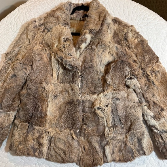 Vintage Rabbit Fur Bomber Jacket size XL - Picture 9 of 13